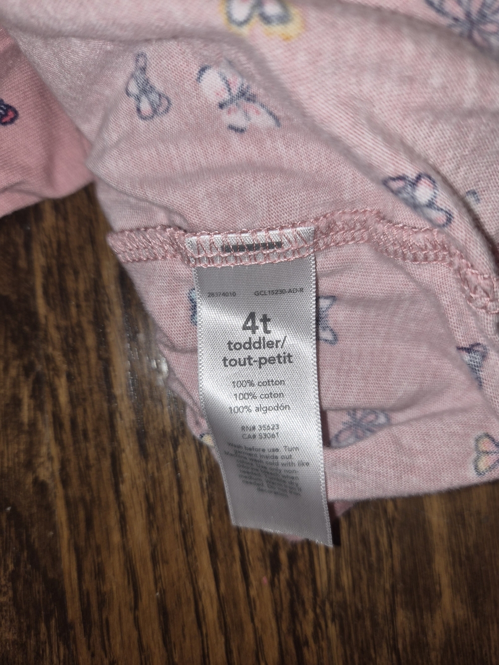 Girls Carter's Pink Butterfly Ruffle Neck Long Sleeve Top Navy Leggings 4T - Picture 6 of 10